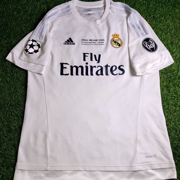 Cristiano Ronaldo Real Madrid 2015 2016 UEFA FINAL Home Soccer Jersey Shirt L - Picture 2 of 10